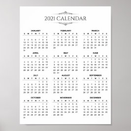 Einfach aber elegant 2021 Kalender | Poster