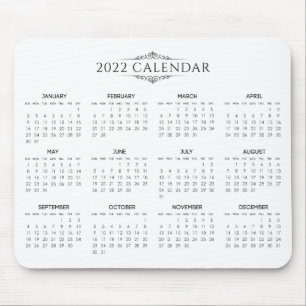 Einfach aber elegant 2022 Kalender Mousepad