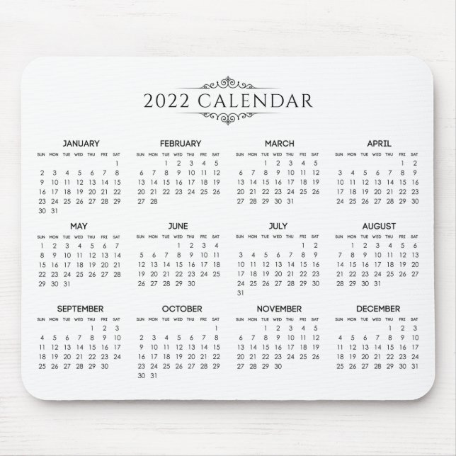 Einfach aber elegant 2022 Kalender | Mousepad (Vorne)