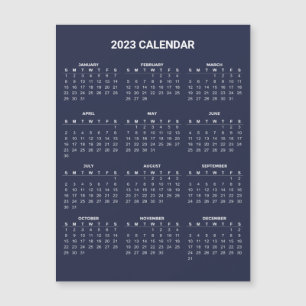 Einfach aber elegant 2023 Kalender   Magnetkarte