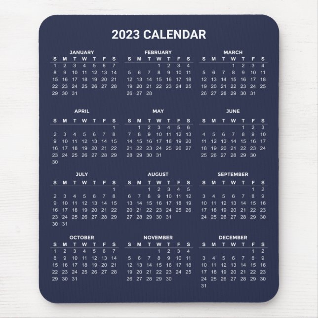 Einfach aber elegant 2023 Kalender | Mousepad (Vorne)