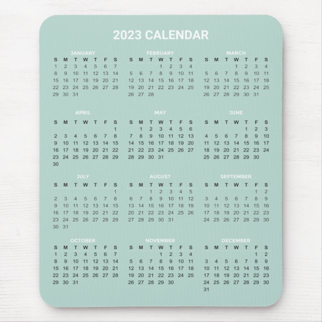 Einfach aber elegant 2023 Kalender | Mousepad (Vorne)