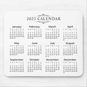 Einfach aber elegant 2023 Kalender Mousepad