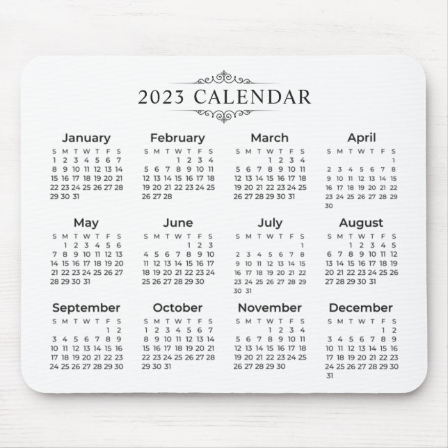 Einfach aber elegant 2023 Kalender | Mousepad (Vorne)