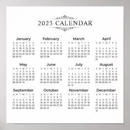 Einfach aber elegant 2023 Kalender | Poster