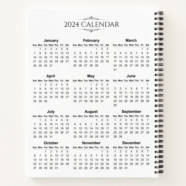 Einfach aber elegant 2024 Kalender | Notebook Notizbuch (Rückseite)