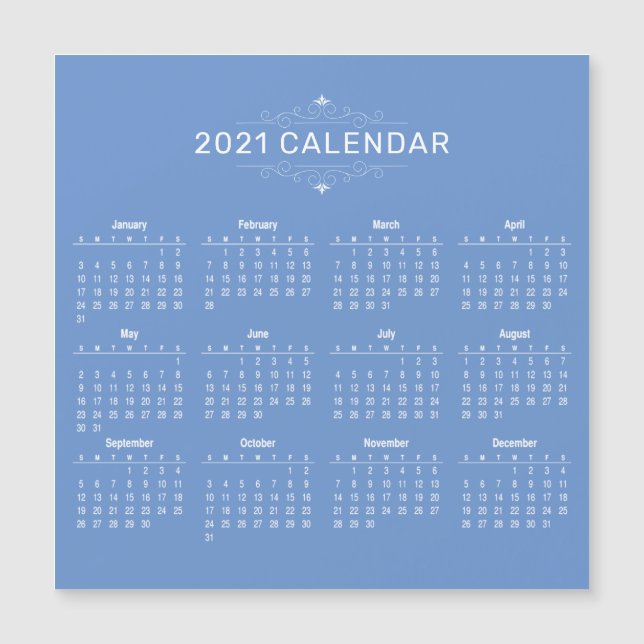 Einfach aber elegant - Kalender 2021 | Magnetkarte (Vorderseite)