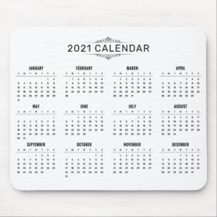 Einfach aber elegant - Kalender 2021 Mousepad