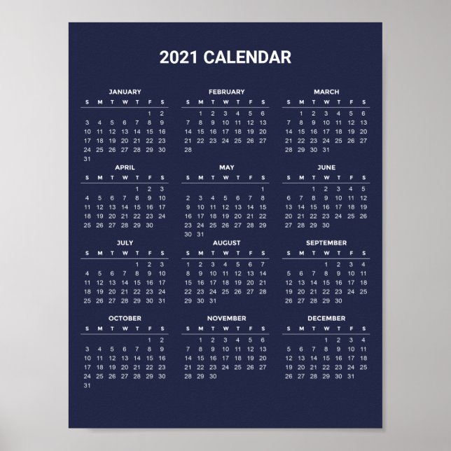 Einfach aber elegant - Kalender 2021 | Poster (Vorne)