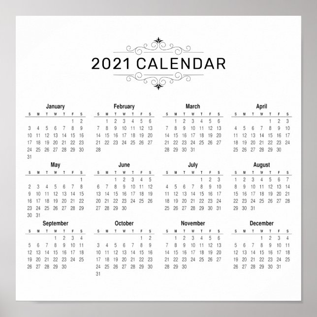 Einfach aber elegant - Kalender 2021 | Poster (Vorne)