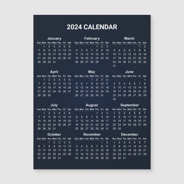 Einfach aber elegant - Kalender 2024 | Magnetkarte (Vorderseite)