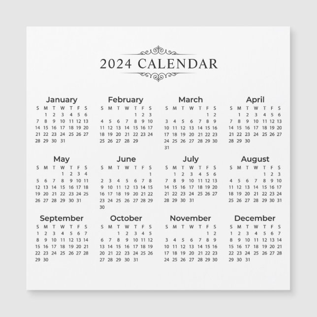 Einfach aber elegant - Kalender 2024 | Magnetkarte (Vorderseite)