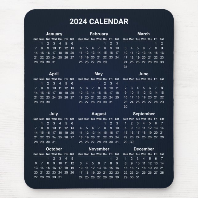 Einfach aber elegant - Kalender 2024 | Mousepad (Vorne)