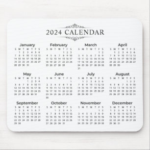 Einfach aber elegant - Kalender 2024 Mousepad