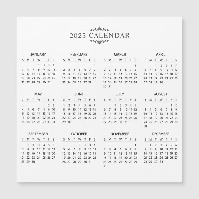 Einfach aber elegant - Kalender 2025 | Magnetkarte (Vorderseite)