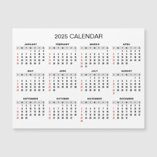 Einfach aber elegant - Kalender 2025   Magnetkarte