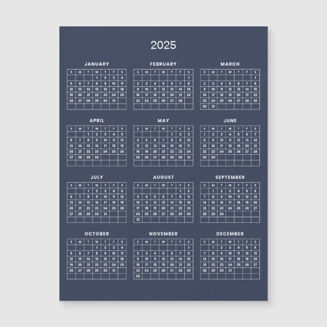 Einfach aber elegant - Kalender 2025 | Magnetkarte (Vorderseite)