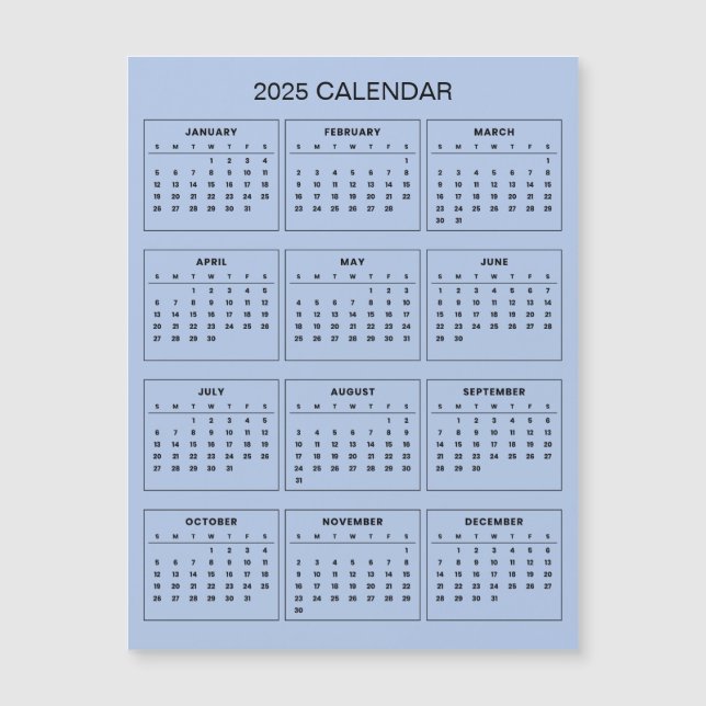 Einfach aber elegant - Kalender 2025 | Magnetkarte (Vorderseite)