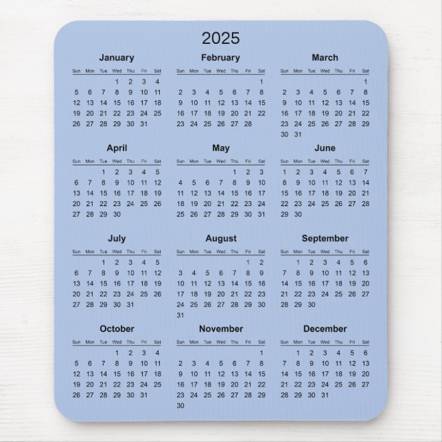 Einfach aber elegant - Kalender 2025 | Mousepad (Vorne)