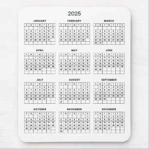 Einfach aber elegant - Kalender 2025   Mousepad