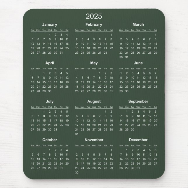 Einfach aber elegant - Kalender 2025 | Mousepad (Vorne)