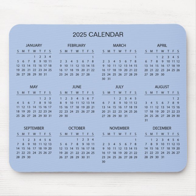 Einfach aber elegant - Kalender 2025 | Mousepad (Vorne)