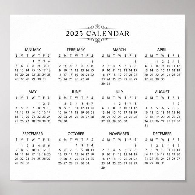 Einfach aber elegant - Kalender 2025 | Poster (Vorne)