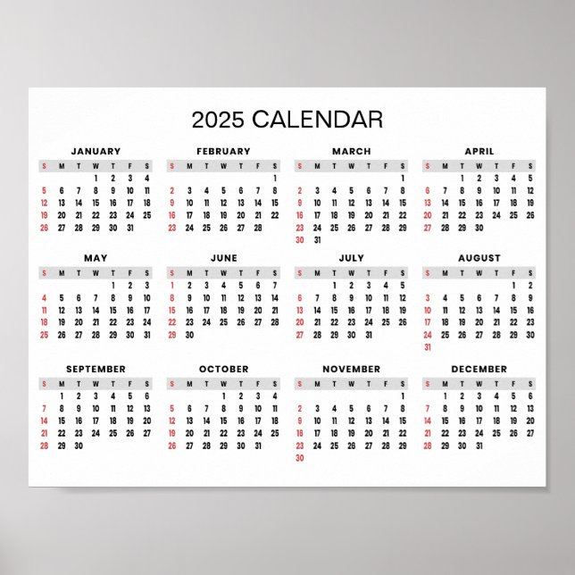 Einfach aber elegant - Kalender 2025 | Poster (Vorne)