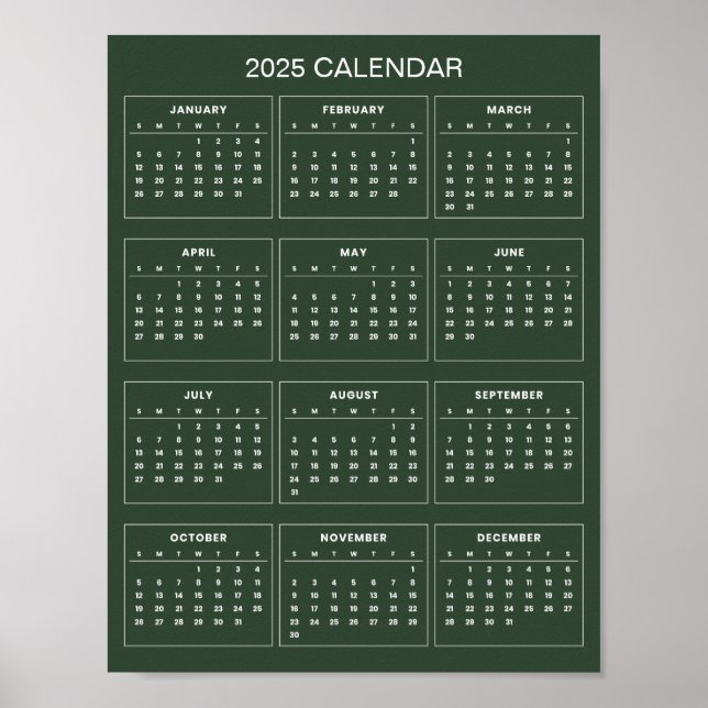 Einfach aber elegant - Kalender 2025 | Poster (Vorne)