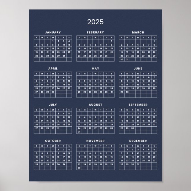 Einfach aber elegant - Kalender 2025 | Poster (Vorne)