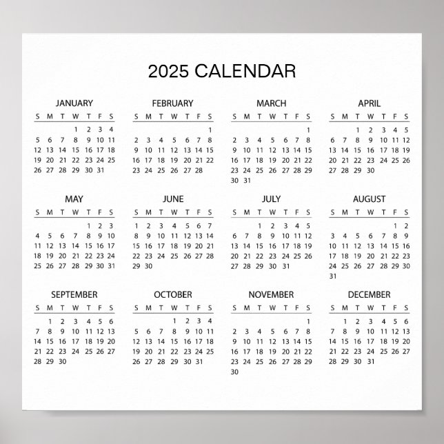 Einfach aber elegant - Kalender 2025 | Poster (Vorne)