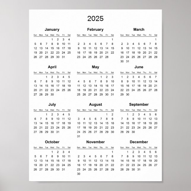 Einfach aber elegant - Kalender 2025 | Poster (Vorne)
