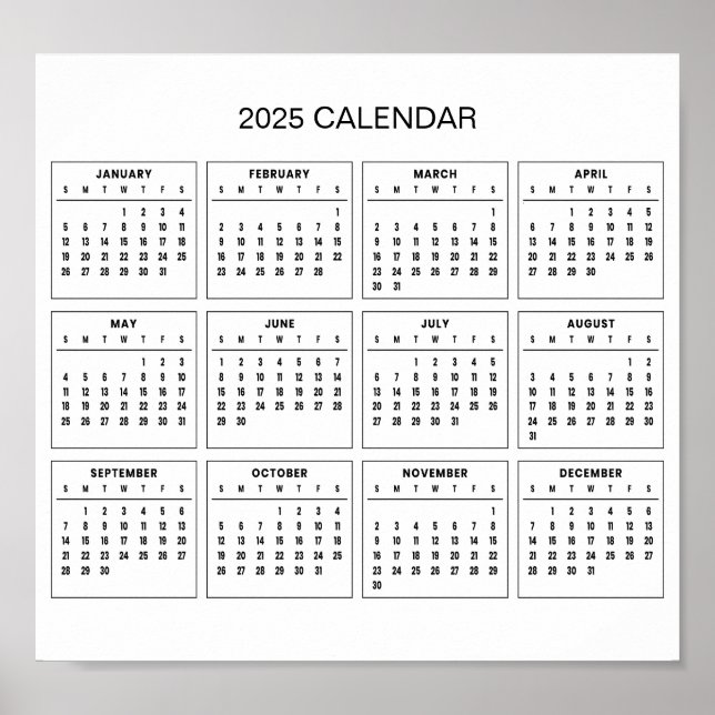Einfach aber elegant - Kalender 2025 | Poster (Vorne)