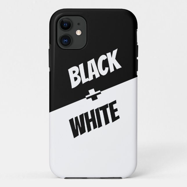 Einfach aber elegant Schwarz und Weiß! Case-Mate iPhone Hülle (Rückseite)