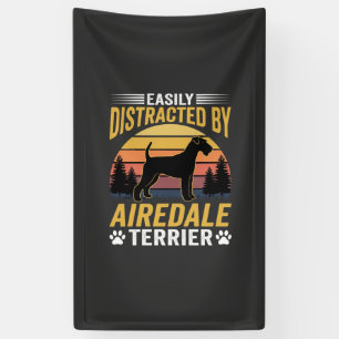 Einfach abgelenkt durch Airedale Terrier Retro Hun Banner