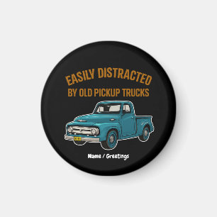 Einfach abgelenkt durch alte Pickup-Trucks Lustig Magnet