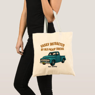 Einfach abgelenkt durch alte Pickup-Trucks Lustig Tragetasche