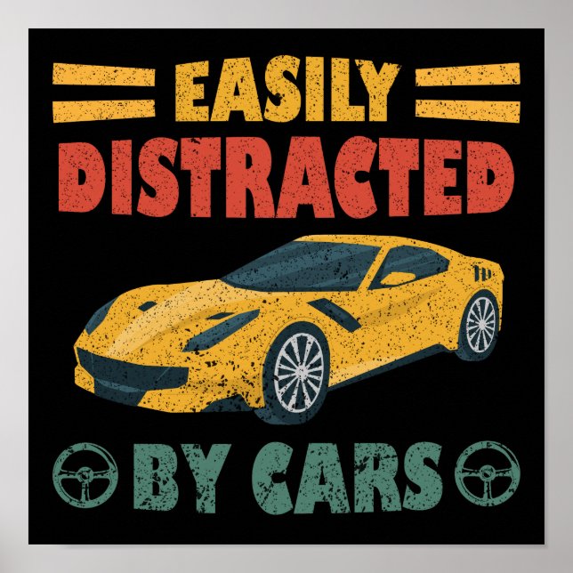 Einfach abgelenkt durch Autos Poster (Vorne)