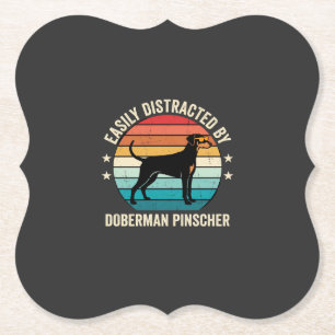 Einfach abgelenkt durch Dobermann Retro-Sonnenunte Untersetzer