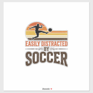 Einfach abgelenkt durch Fußball Vintage-Shirt-Desi Aufkleber