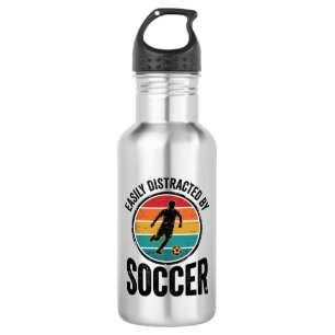 Einfach abgelenkt durch Fußball Vintage-Shirt-Desi Edelstahlflasche