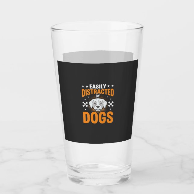 Einfach abgelenkt durch Hunde Glas (Vorderseite)