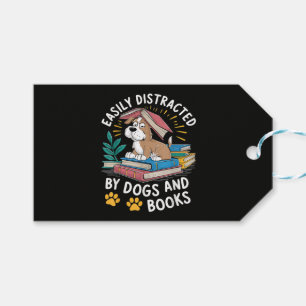 Einfach abgelenkt durch Hunde und Bücher Lustige H Geschenkanhänger