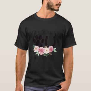 Einfach abgelenkt durch Hunde und Pferde Lustiges T-Shirt