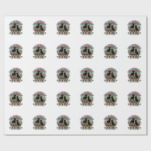 Einfach abgelenkt durch Hunde Vintage Silhouette D Geschenkpapier