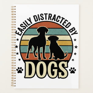 Einfach abgelenkt durch Hunde Vintage Silhouette D Planer
