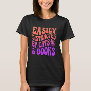 Einfach abgelenkt durch Katzen und Bücher lesen T-Shirt