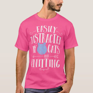 Einfach abgelenkt durch Katzen und Strick-Shirt Fr T-Shirt