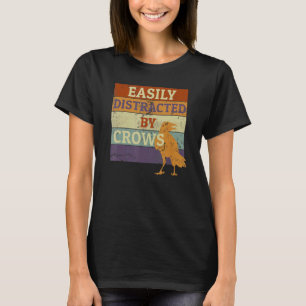Einfach abgelenkt durch Krähen Retro Vintage Krähe T-Shirt
