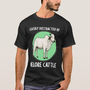 Einfach abgelenkt durch Nelore-Rind Nelore-Kuh T-Shirt